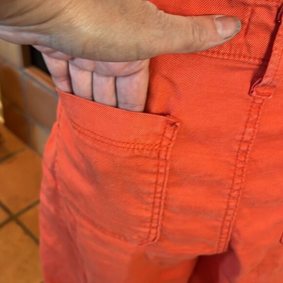 NYDJ Orange Linen Bermuda Shorts, size 8 - Picture 6 of 11